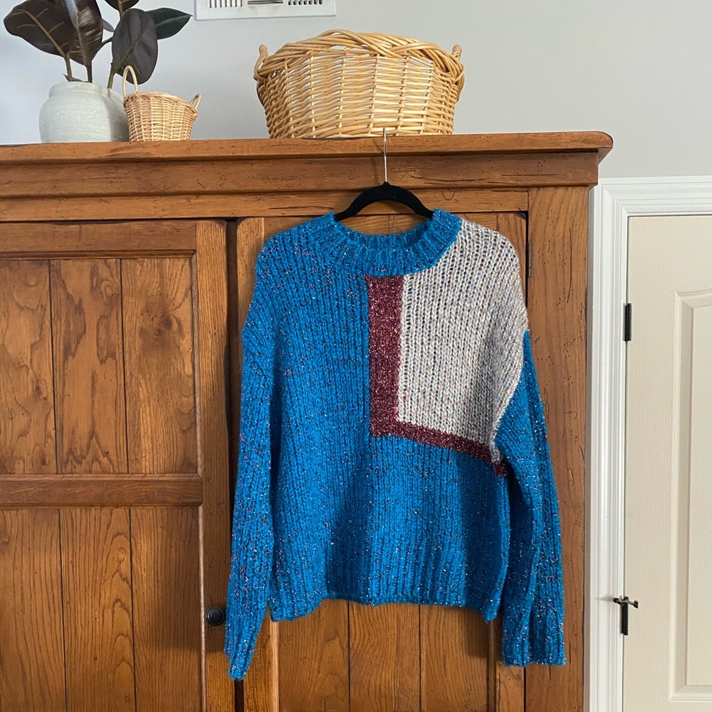 Colorblock Crew Neck Sweater